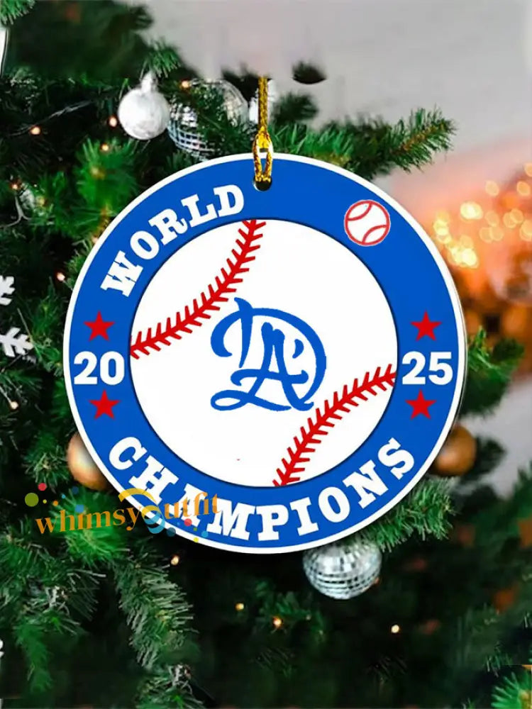 Christmas Baseball Lover Acrylic Decoration Blue / ONE