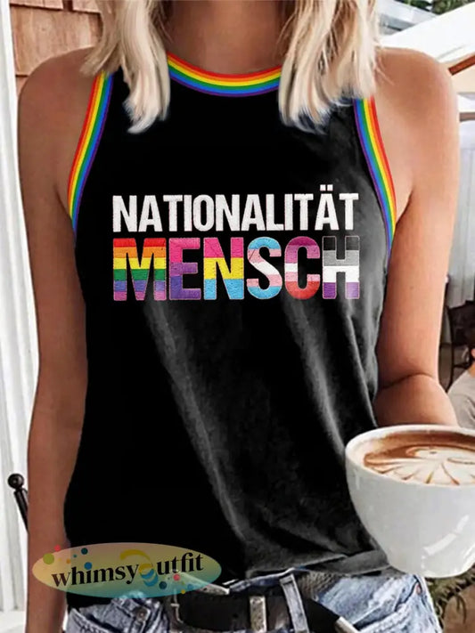 Dames Christopher Street Day print Vest Top - Zwart / S