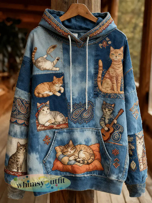 Dames herfst kattenhoody’s - als foto / S