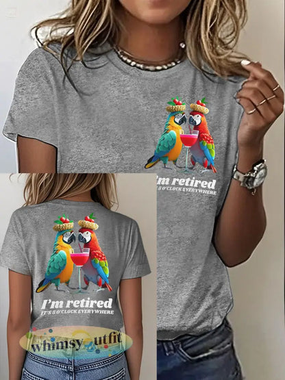 Dames It’s 5 uur overal Print Casual opstrijken T-shirt met korte mouwen - Lichtgrijs / S