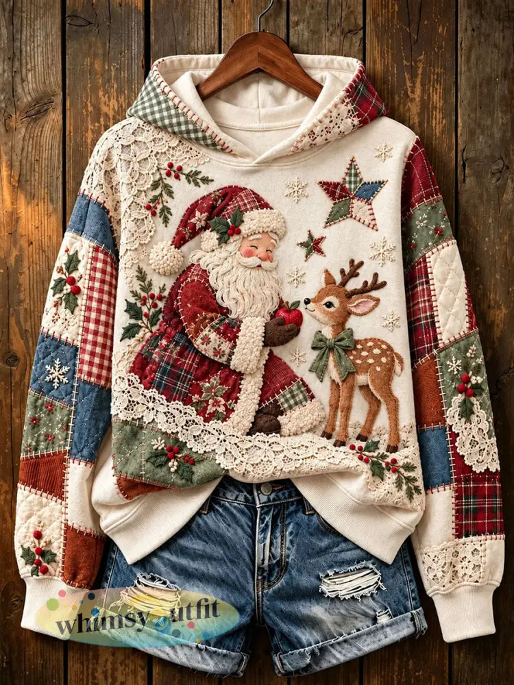 Dames Kerst Winter Santa Claus Herten Regelmatig Sweatshirt - als foto / S