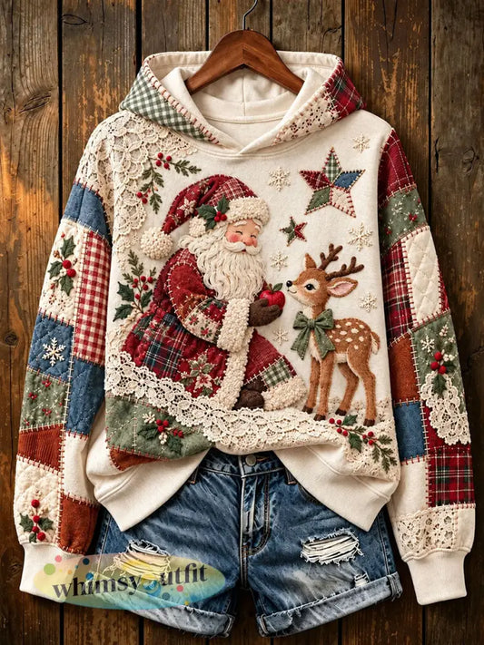 Dames Kerst Winter Santa Claus Herten Regelmatig Sweatshirt - als foto / S