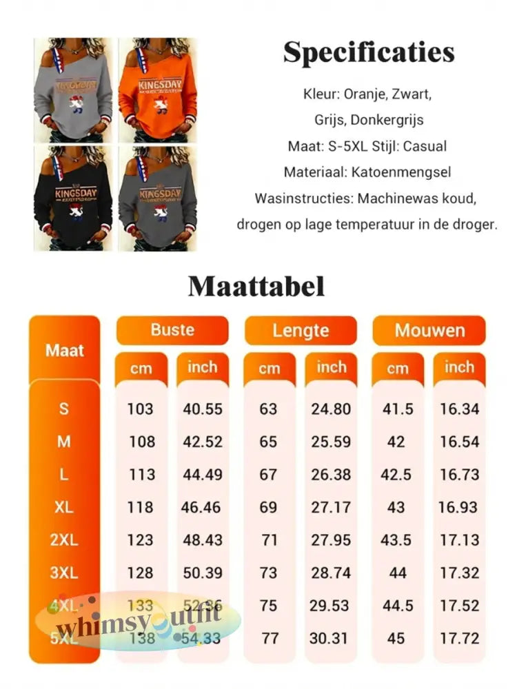 Dames Konings Dag Sweatshirt