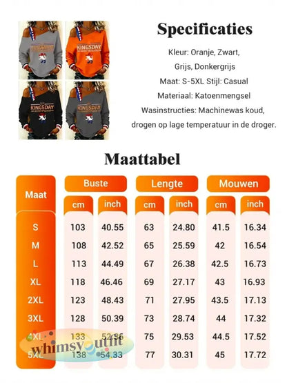Dames Konings Dag Sweatshirt