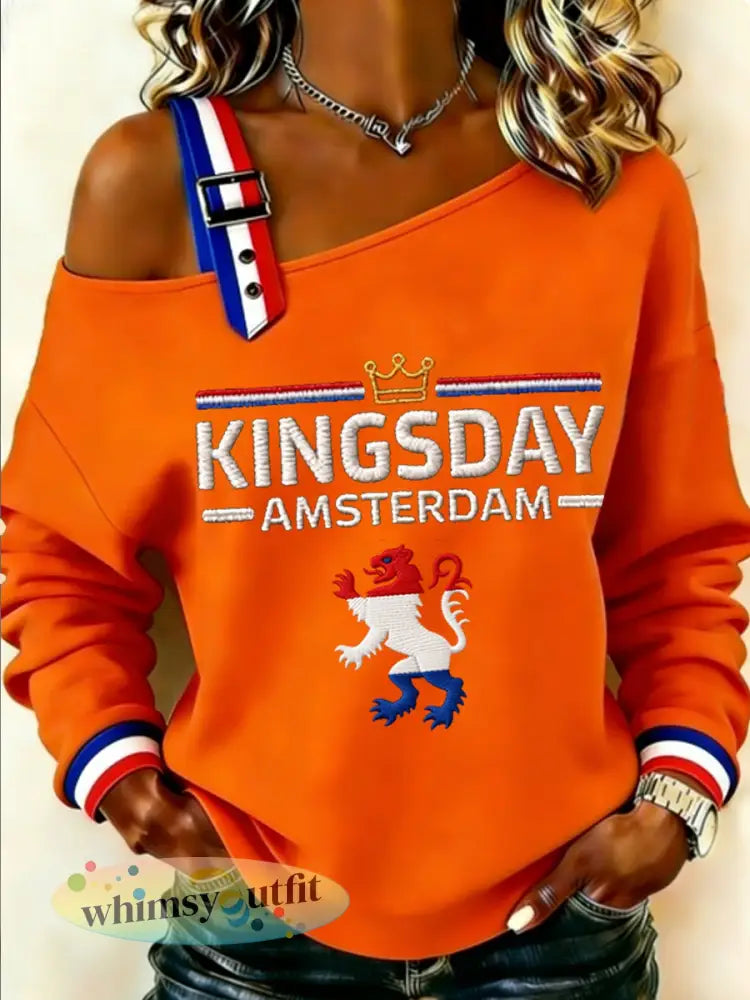 Dames Konings Dag Sweatshirt - Oranje / S