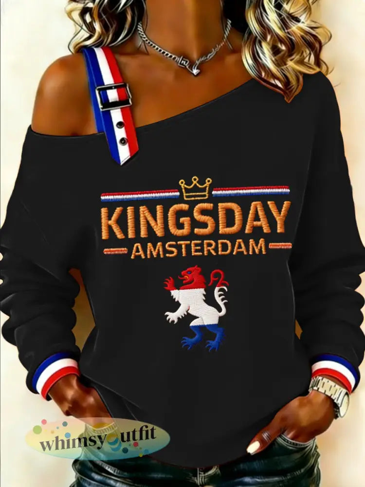 Dames Konings Dag Sweatshirt - Zwart / S