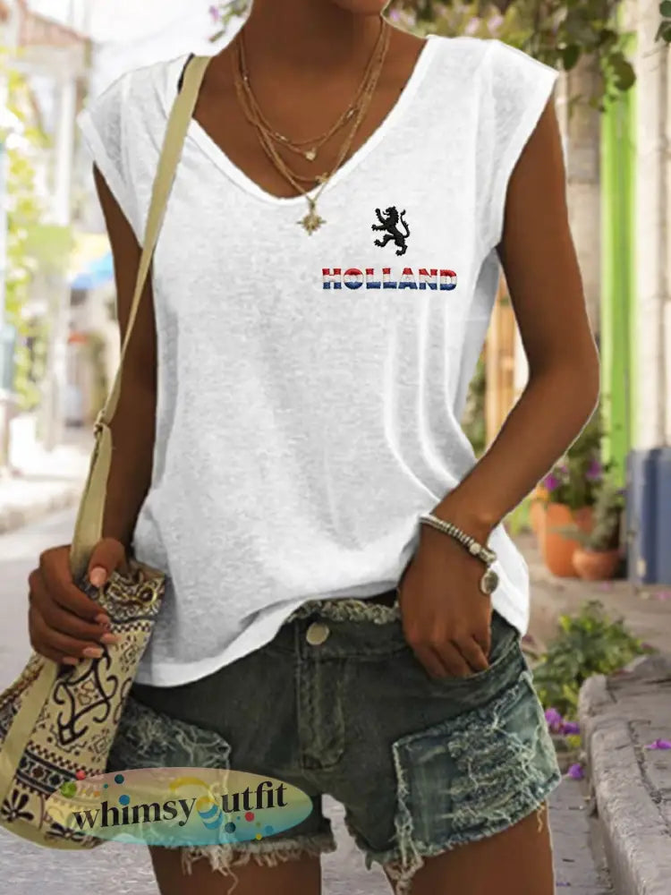 Dames Koningsdag katoenen T-shirt - Wit / S