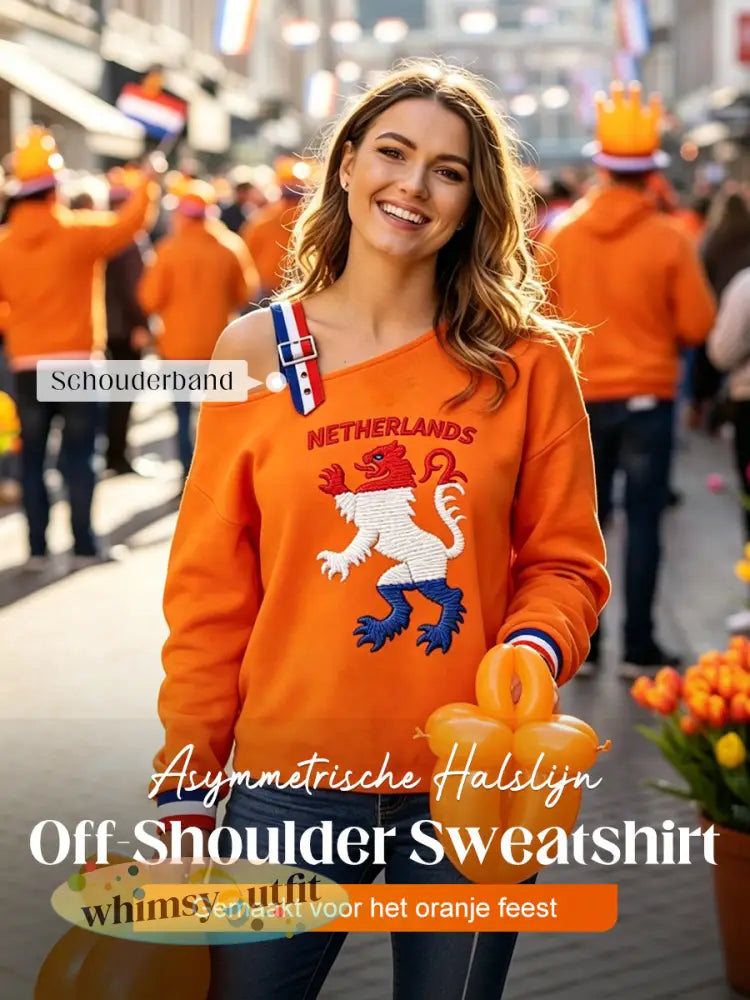 Dames Koningsdag Nederlandse Republiek Leeuw Nederlandse Vlag Sweatshirt