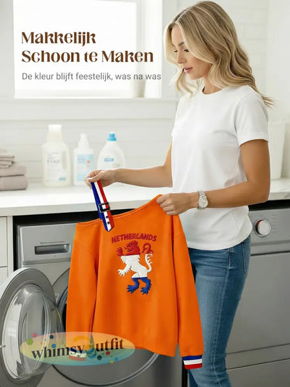 Dames Koningsdag Nederlandse Republiek Leeuw Nederlandse Vlag Sweatshirt
