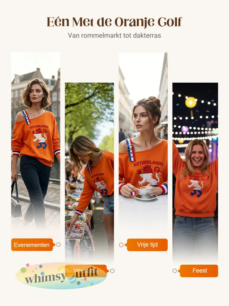Dames Koningsdag Nederlandse Republiek Leeuw Nederlandse Vlag Sweatshirt
