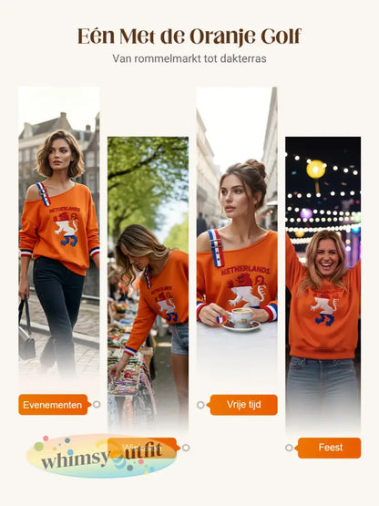 Dames Koningsdag Nederlandse Republiek Leeuw Nederlandse Vlag Sweatshirt