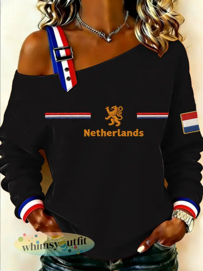 Dames Koningsdag-sweatshirt - Zwart / S
