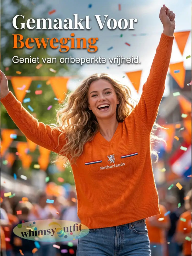 Dames KoningsdagV-hals ribtop