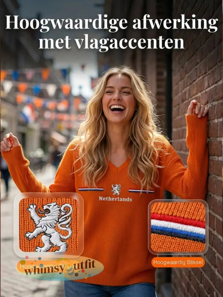 Dames KoningsdagV-hals ribtop