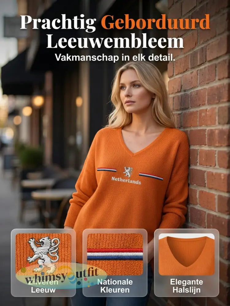 Dames KoningsdagV-hals ribtop