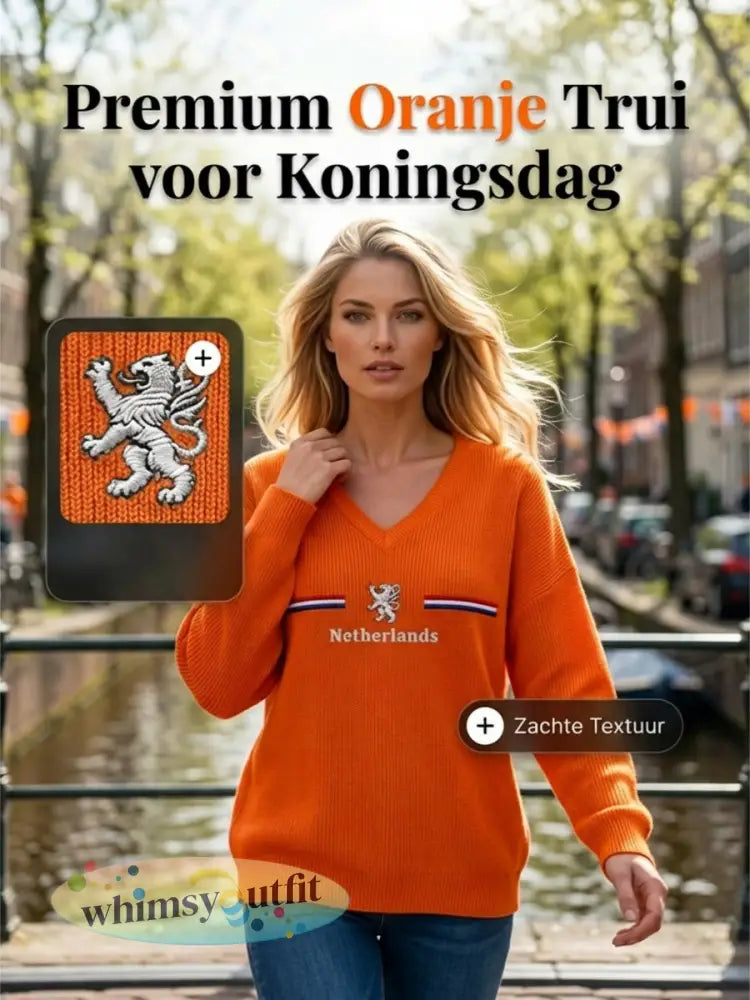 Dames KoningsdagV-hals ribtop
