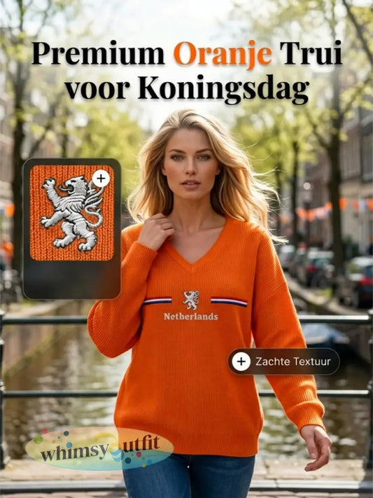Dames KoningsdagV-hals ribtop