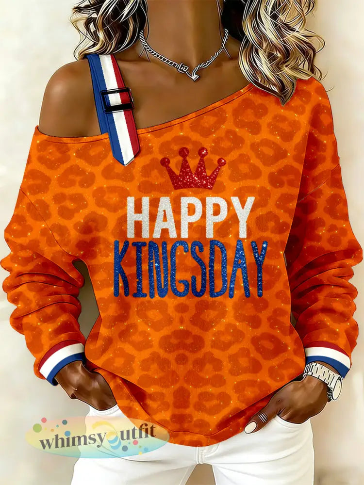 Dames Nederlandse Koningsdag Print Camisole Sweatshirt - A / S