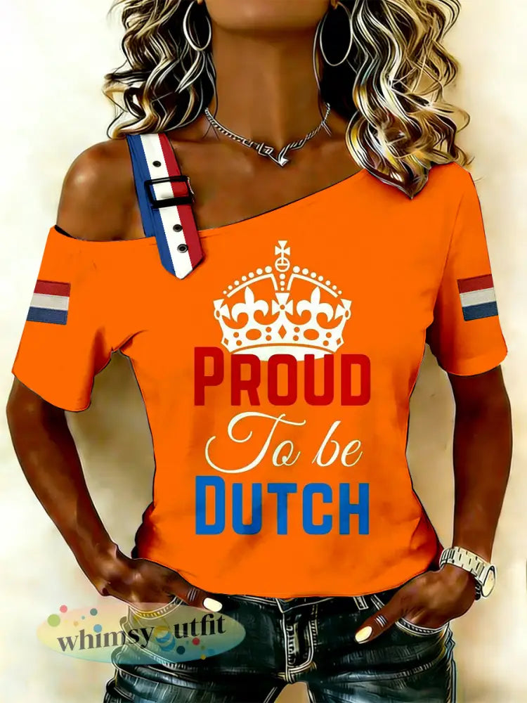 Dames Nederlandse Koningsdag Print Tank Top T-shirt - A / S