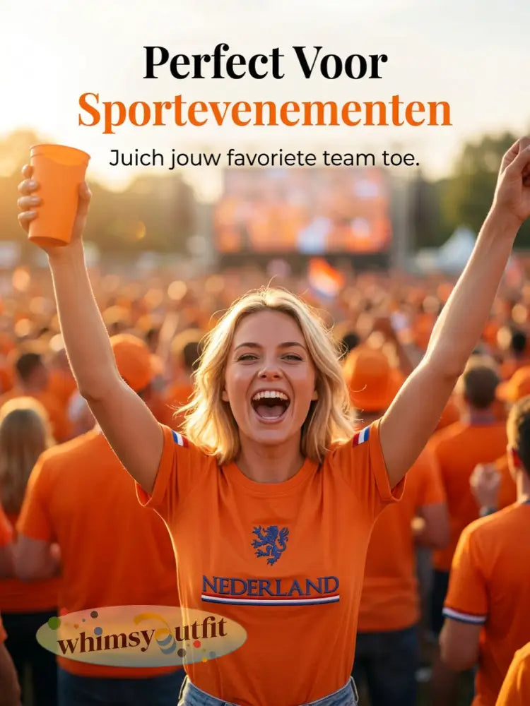 Dames Nederlandse vlag print casual T-shirt