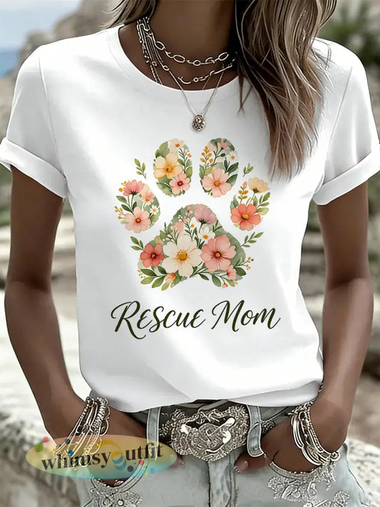 Dames T-shirt met artistieke print met dierenthema - A / S