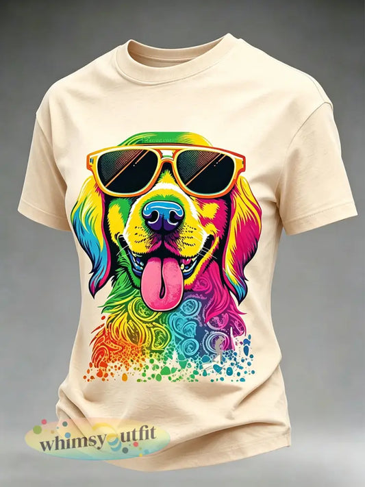 Dames T-shirt met artistieke print met dierenthema - A / S