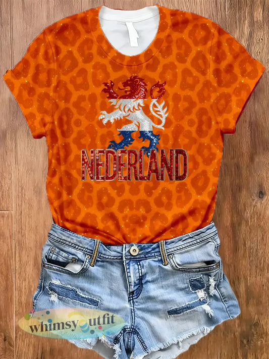 Dames T-shirt met Koningsdagprint - A / S
