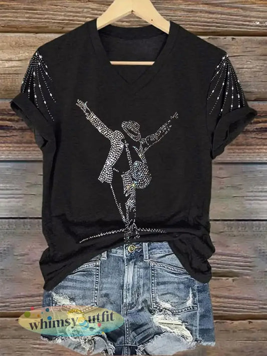 Dames T-shirt met korte mouwen - Zwart / S