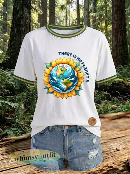 Dames T-shirt met opdruk ’There Is No Planet B’ - Wit / S