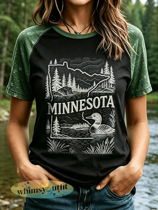 Dames T-shirt met print ’Save The Boundary Waters’ - als foto / S