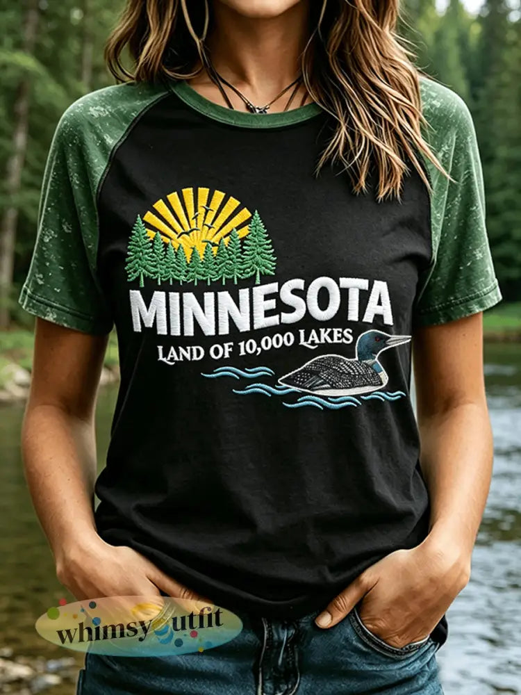 Dames T-shirt met print ’Save The Boundary Waters’ - als foto / S