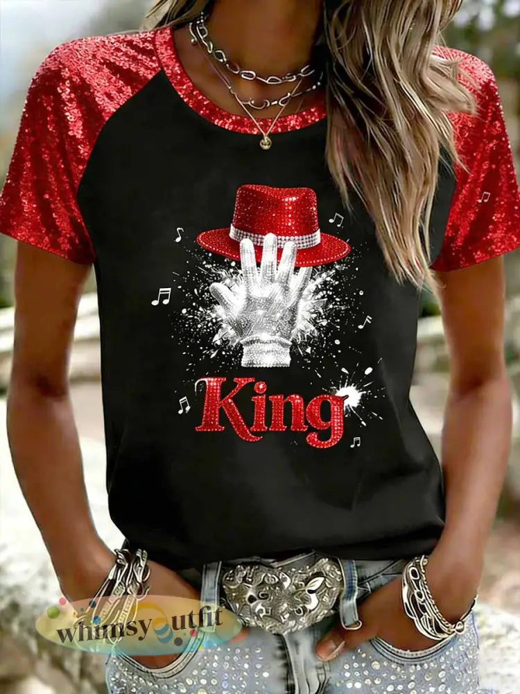 Dames vintage herdenkings-T-shirt met opdruk van de - Zwart / S