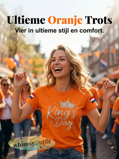 Dames Vintage Nederlandse Koningsdag Art Casual T-shirt
