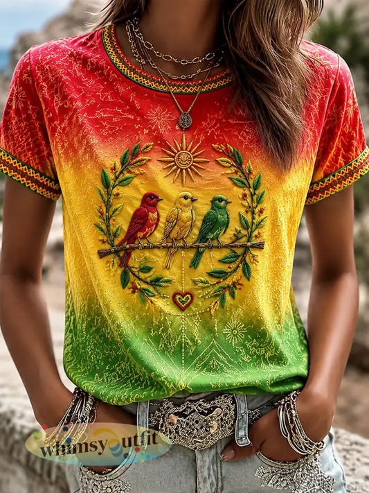 Dames‘Elke kleine ding komt goed’-geprinte casual T-shirt - als foto / S