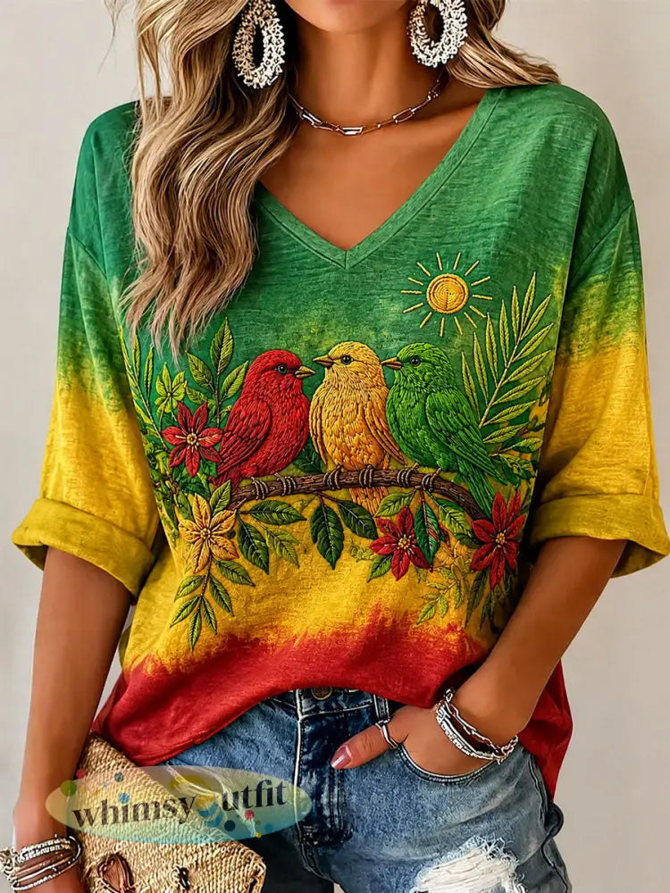 Dames‘Elke kleine ding komt goed’-geprinte casual T-shirt - als foto / S