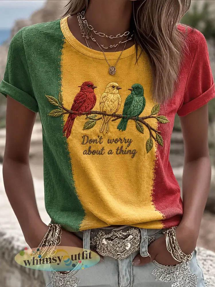 Dames‘Elke kleine ding komt goed’-geprinte casual T-shirt - als foto / S