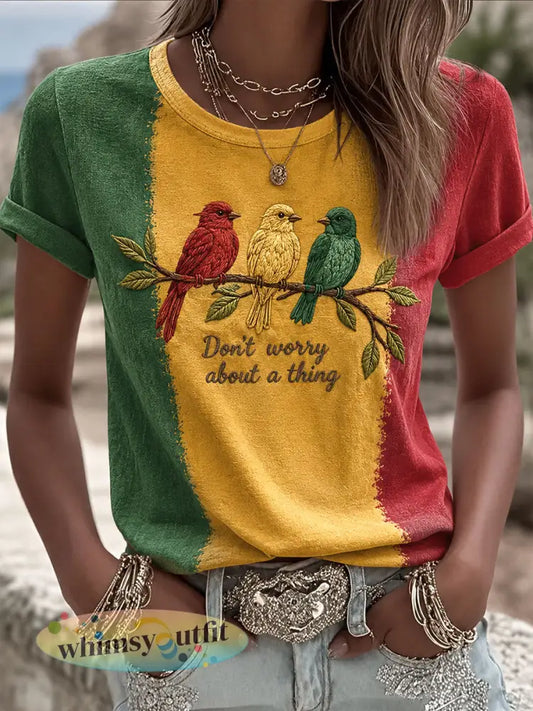 Dames‘Elke kleine ding komt goed’-geprinte casual T-shirt - als foto / S
