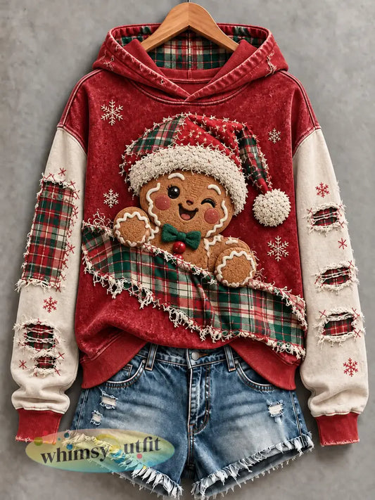 Dameskerstsweatshirt normaal model - Rood / S