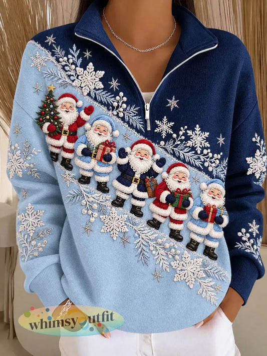 Dameskerstsweatshirt voor de winter met kerstmanmotief - als foto / S