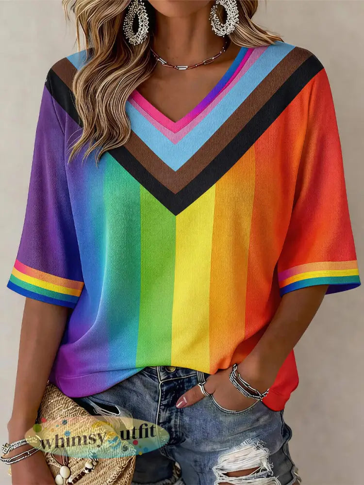 Damespride-maand print casual t-shirt - als foto / S