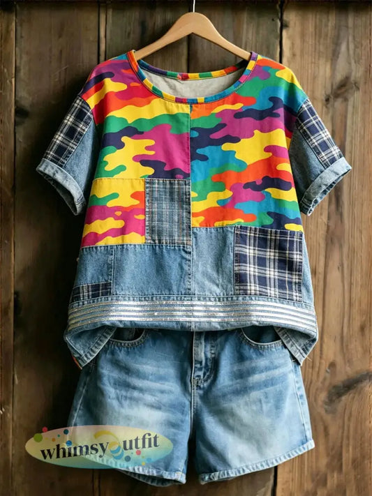 Damespride-maand print casual t-shirt - als foto / S
