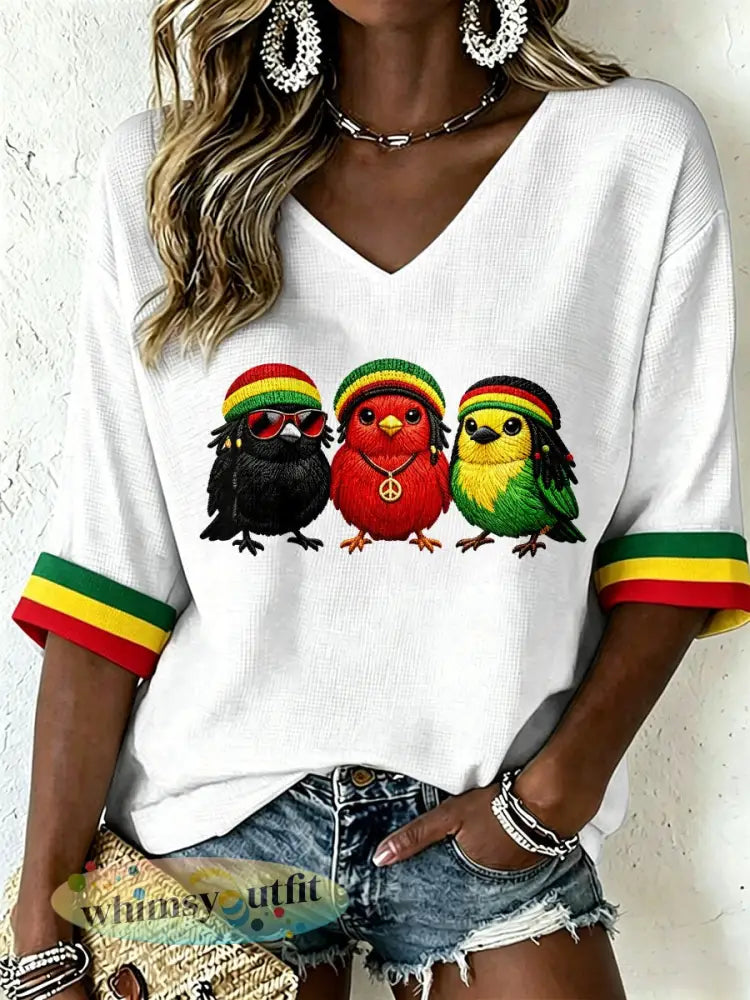 Damesreggaeshirt - Wit / S