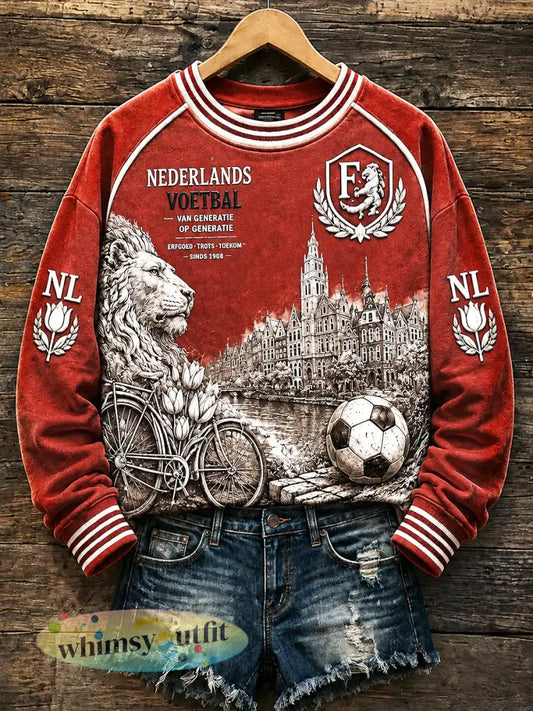Damesrood Eredivisie Feyenoord bedrukt casual sweatshirt - Rood / S