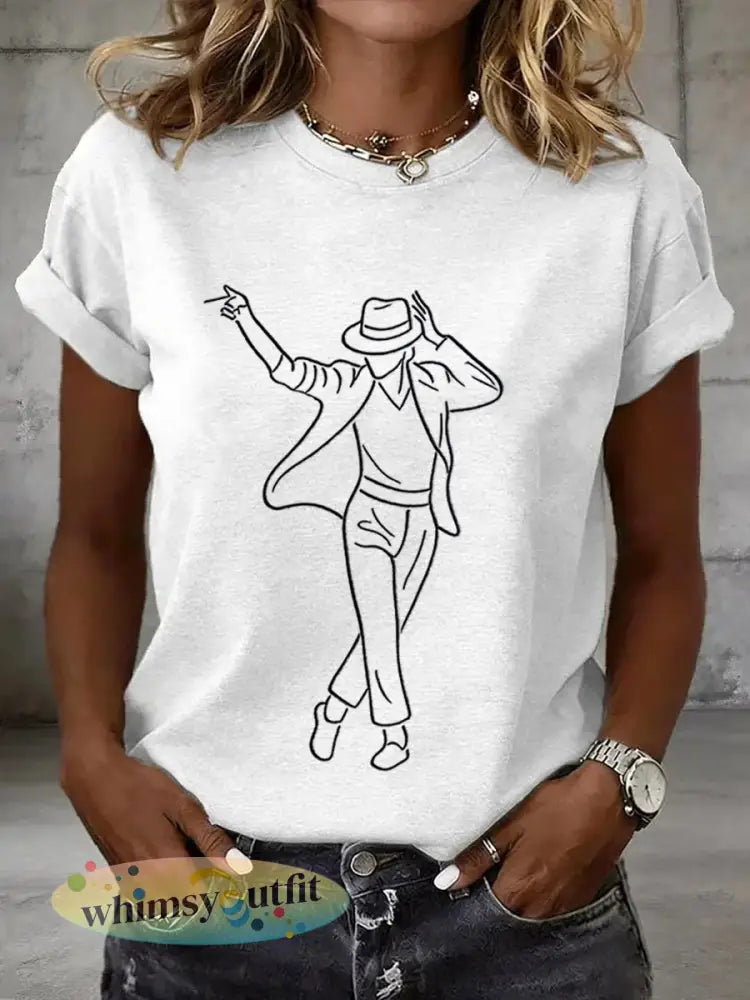 Damesshirt geïnspireerd door popmuziek - Wit / S