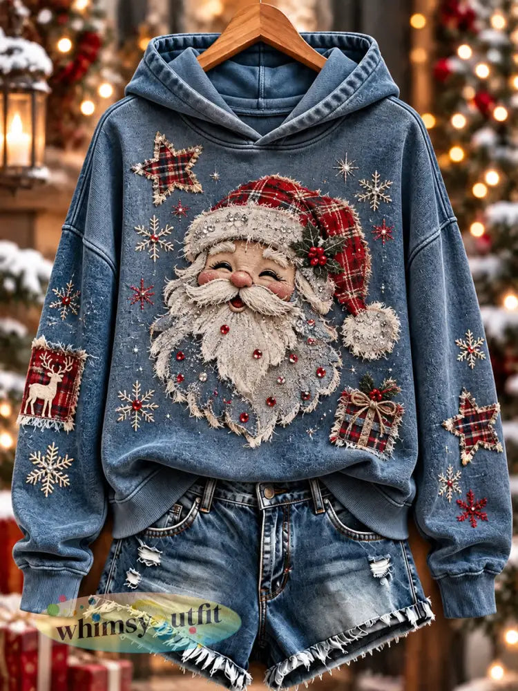 Damessweatshirt met kerstprint - als foto / S