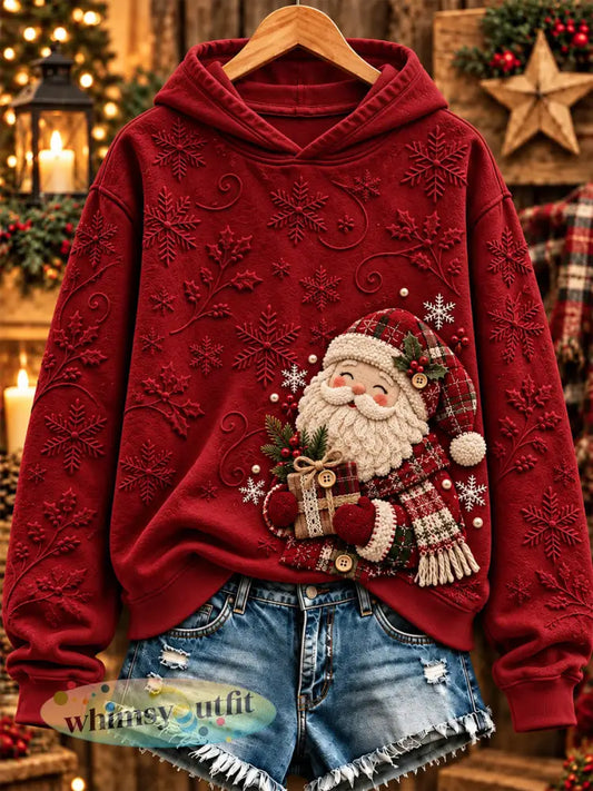 Damessweatshirt met kerstprint - Rood / S