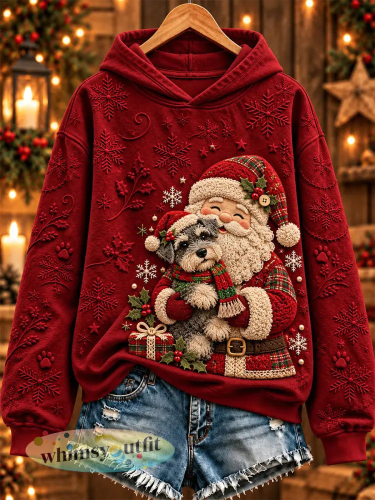 Damessweatshirt met kerstprint - Rood / S