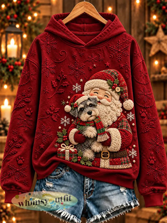 Damessweatshirt met kerstprint - Rood / S