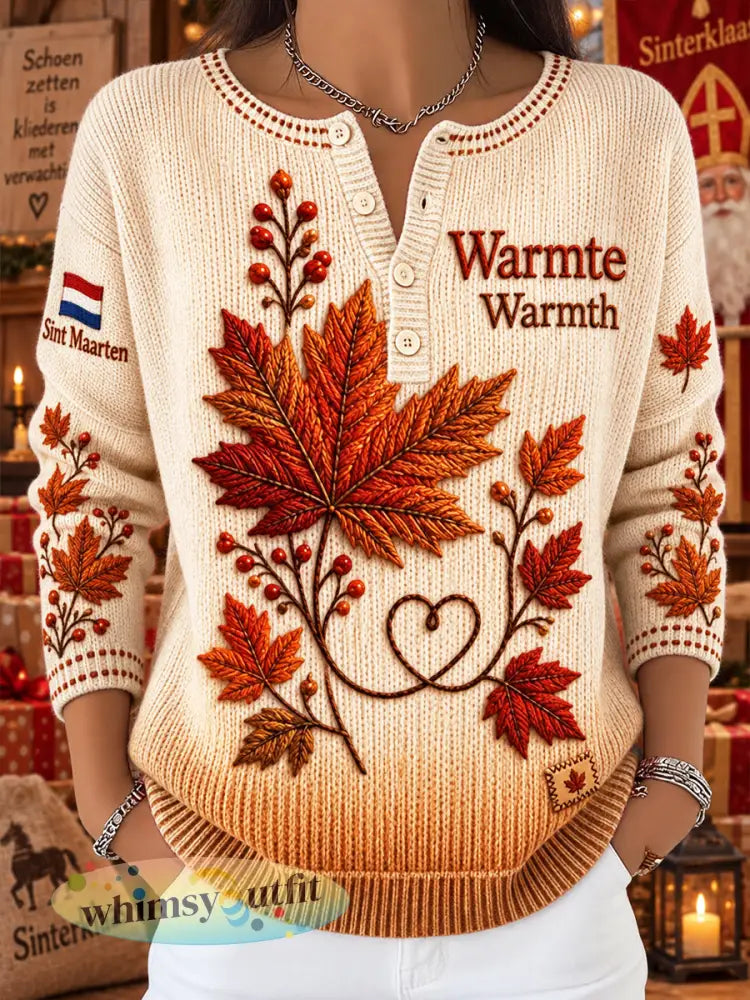 Damestrui met herfstprint voor Sint-Maartensdag casual stijl - Beige / S