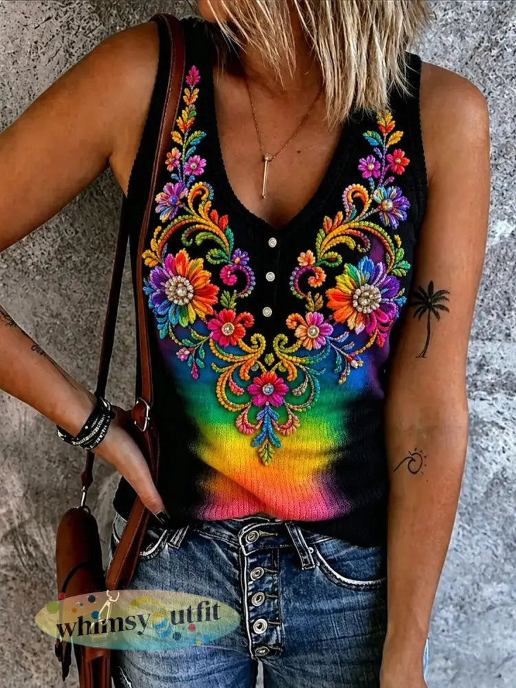 Damesvest met regenboogprint casual - als foto / S